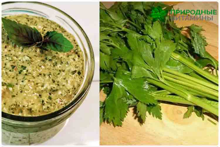 песто соус из листового сельдерея