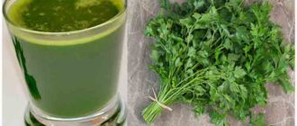 сок петрушки и листья